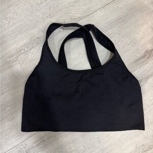 Athleta Black Ribbed Sports Bra